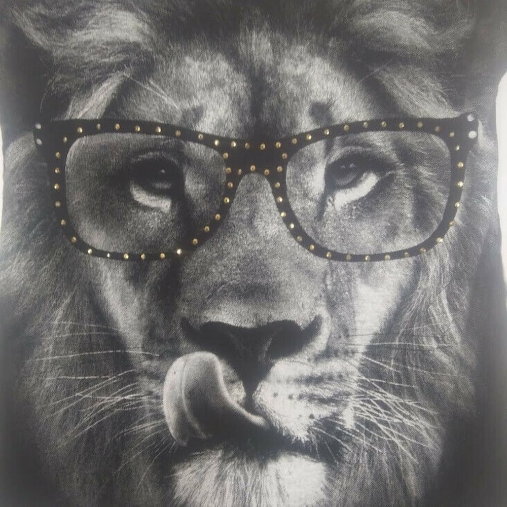 Vintage Lion in Shades Chiffon Blouse